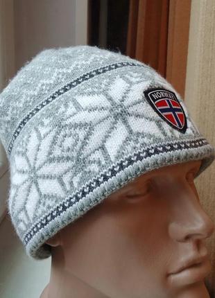 Шапка norway flag knit hat grey3 фото