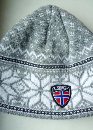 Шапка norway flag knit hat grey5 фото