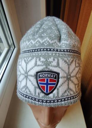 Шапка norway flag knit hat grey8 фото