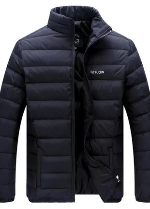 Демисезонная куртка р. м на весну осень черный мужской микро пуховик