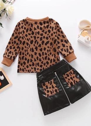 👑неймовірно стильний костюм 👑светрик 80% бавовна,спідничка еко-шкіра