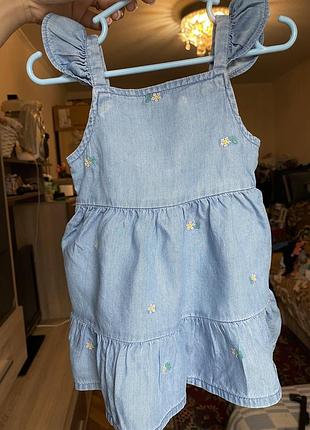 Джинсовое платье сарафан 6-9-12 мес