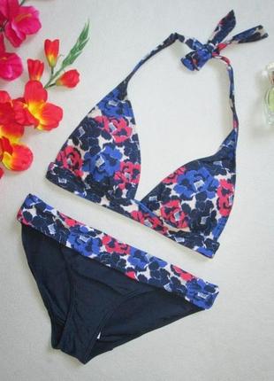 Класний купальник з квітковим оздобленням і відворотом summer shop🌹❇️🌹