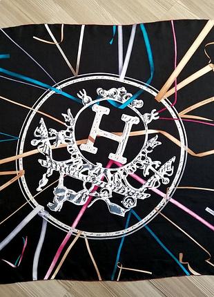 Винтажный платок шарф hermes, шов роуль,р. 88/84
