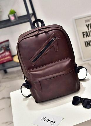 Чоловічий шкіряний чорний коричневий міський рюкзак ранець портфель чоловіча сумка для ноутбука