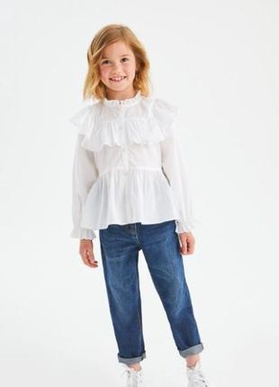 Красива ошатна бавовняна блуза кофта блузка для дівчинки від бренду next (некст)4 фото