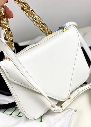 Сумка конверт женская кожаная белая брендовая в стиле bottega2 фото