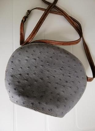 Женская кожаная сумочка с длинным ремешком genuine leather