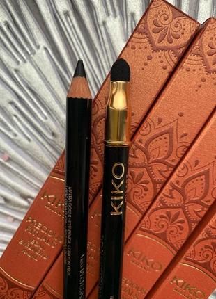 Стійкий чорний олівець каял kiko milano precious rituals2 фото