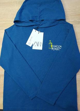 Креативний лонгслів з капюшоном від zara оригінал