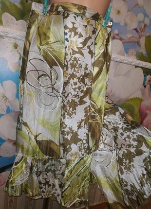 Шелковая 100% silk невесомая юбочка на хлопковой подкладке 12-14 р2 фото