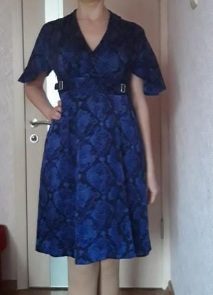Шелковое платье karen millen с принтом "под рептилию"3 фото