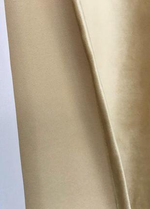 Портьерная ткань для штор бархат золотисто-бежевого цвета6 фото