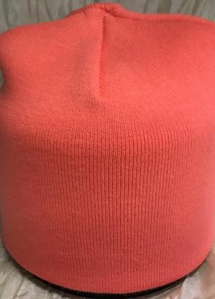 В'язана шапка для спорту з ріжками , унісекс колір - помаранчевий2 фото
