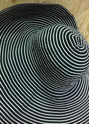Шляпа чёрная в полоску с широкими полями 18 см принимающая любую форму2 фото