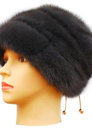 Норковая шапка женская жасмин  цвет ирис