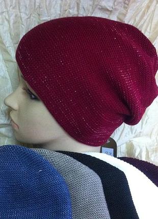 Шапка чулок с флисом цвет только белый