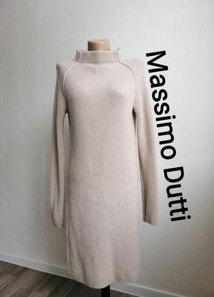 Шерстяной удлиненный свитер с альпакой massimo dutti,р.xs,28,s,8,10,12