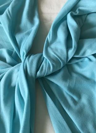 Широкий однотонний снуд шарф колір бірюзовий4 фото