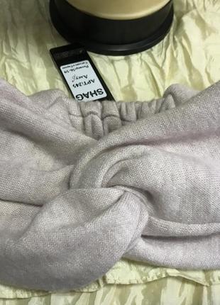 Широкая повязка-чалма из экозамши цвет бордо5 фото