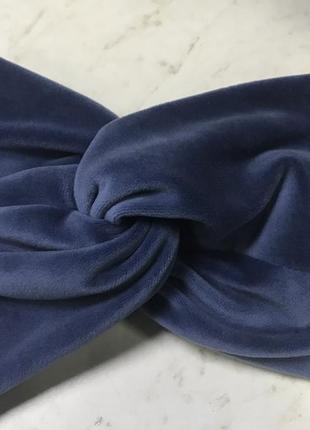 Широкая повязка-чалма из экозамши цвет бордо7 фото