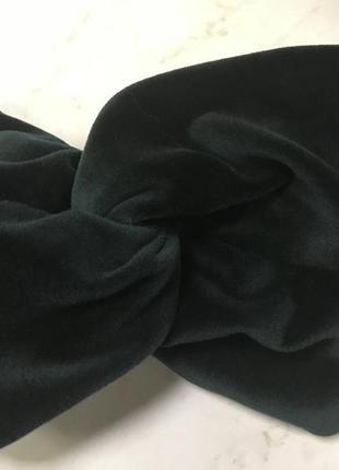 Широкая повязка-чалма из экозамши цвет бордо8 фото