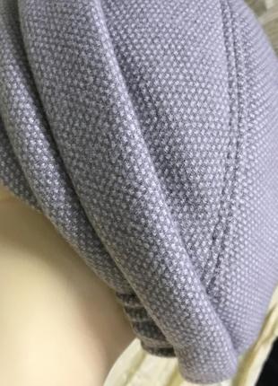 Женская кепка из шерстяной ткани с бантом  только св/серая меланж3 фото