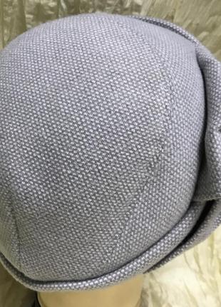 Женская кепка из шерстяной ткани с бантом  только св/серая меланж4 фото