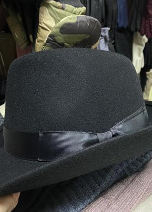 Фетровий чоловічий капелюх поля 6см розмір 56-57 см колір чорний3 фото