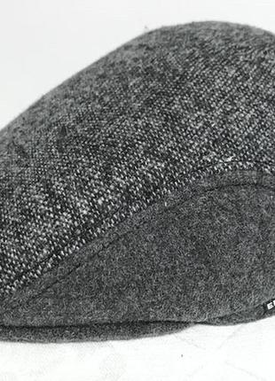 Мужская кепка  реглан шерстяная  комбинированная с ушками 56 57 58 59 60