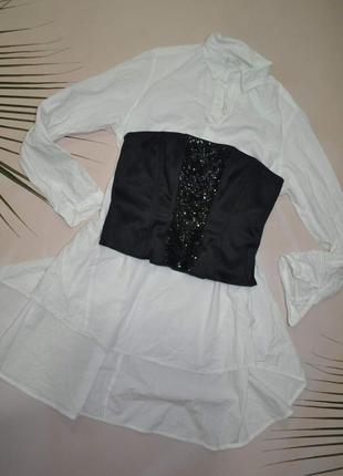 Модная удлененная рубашка 46-48 размер