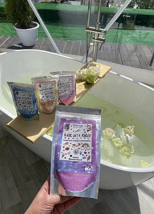 Пудра для ванни з шиммером фіолетова top beauty