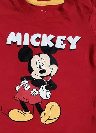 Червона футболка мікі маус disney на 6-9 місяців (74см)2 фото