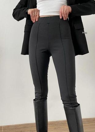 Лосины брюки черные на флисе2 фото