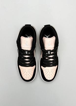 Nike jordan 1 low pink black брендовые женские низкие черно-розовые кроссовки найк джордан тренд весна лето осень новинка жіночі чорні рожеві кросівки8 фото