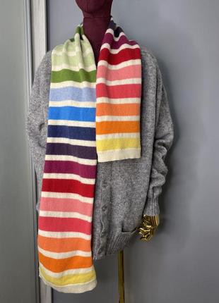 Gap дизайнерський яскравий акцентний кольоровий шарф з овечої вовни 100% райдужний5 фото