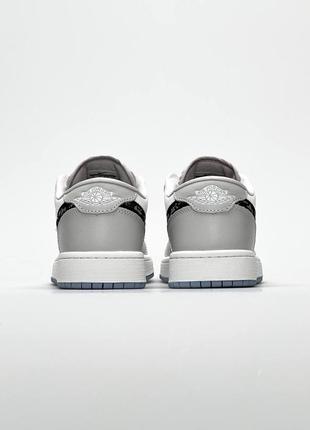 Женские кроссовки nike jordan 1 low x dior grey8 фото