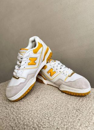 New balance 550 yellow новинка унисекс брендовые кроссовки беланс желтые белые весна осень жовті білі кросівки чоловічі жіночі