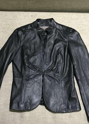 Кожаный пиджак куртка m&s размер81 фото