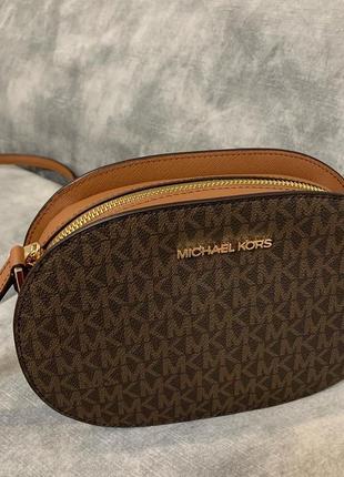 Sale‼️‼️ скидка!сумка через плечо майкл корс michael kors travel jet коричневая с логотипом6 фото
