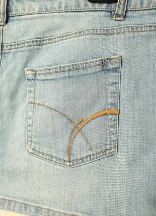 Vila clothes брендовая юбка джинсовая голубая с карманами мини женская коттон спандекс vila clothes6 фото
