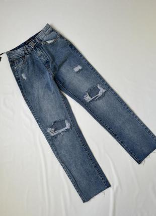 Джинси джинсы рваные prettylittlething джинсові штани штаны