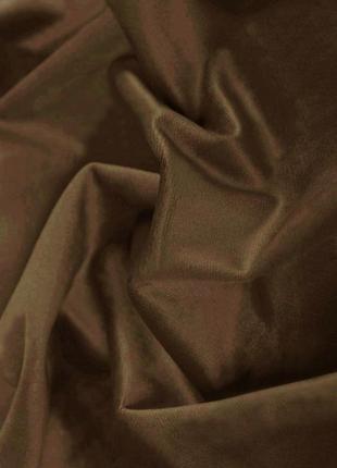 Порт'єрна тканина для штор оксамит світло-коричневого кольору3 фото