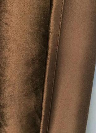 Порт'єрна тканина для штор оксамит світло-коричневого кольору9 фото