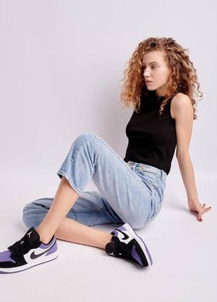 Nike jordan 1 low purple black брендові фіолетові кросівки найк джордан тренд весна літо осінь фіолетові круті жіночі кросівки8 фото