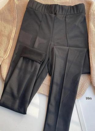 Лосины брюки черные на флисе4 фото