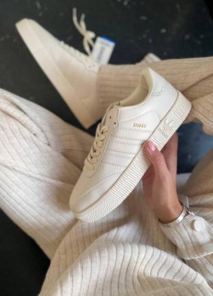 Кросівки шкіряні adidas samba beige❤️ кросівки шкіряні, кеді3 фото