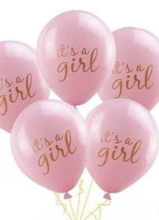 Кулька надувна рожевий "it's a girl"