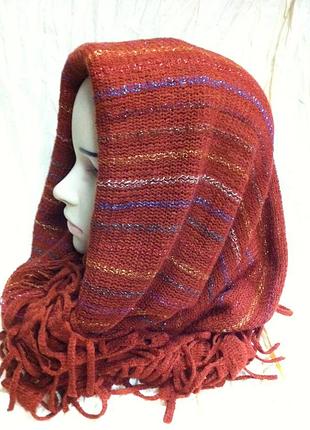 Ажурний снуд три в одному шарф ,головний убір і жилетка