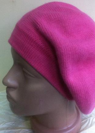Розовый женский классический берет без украшений
